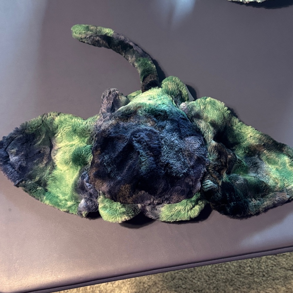 Plush Green and Blue Stingray Stuffie